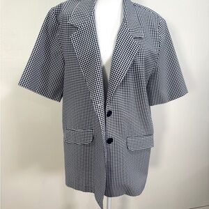Sag Harbor Navy and White Gingham Blazer